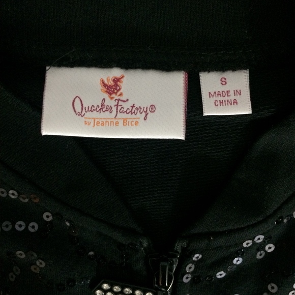 Quaker Factory Womens S Sequined Long Sleeve Zipup - Picture 5 of 8